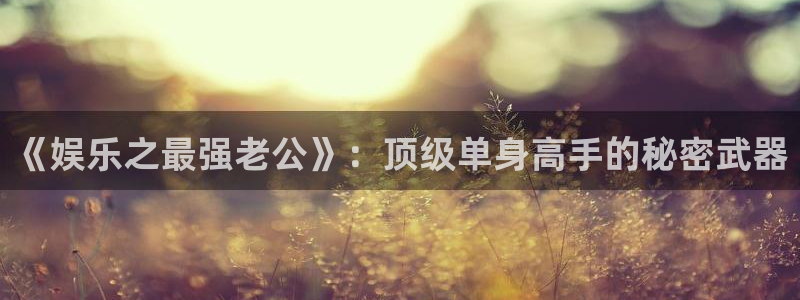 美狮贵宾会0924455：《娱乐之最强老公》：顶级单身高手的秘密武器